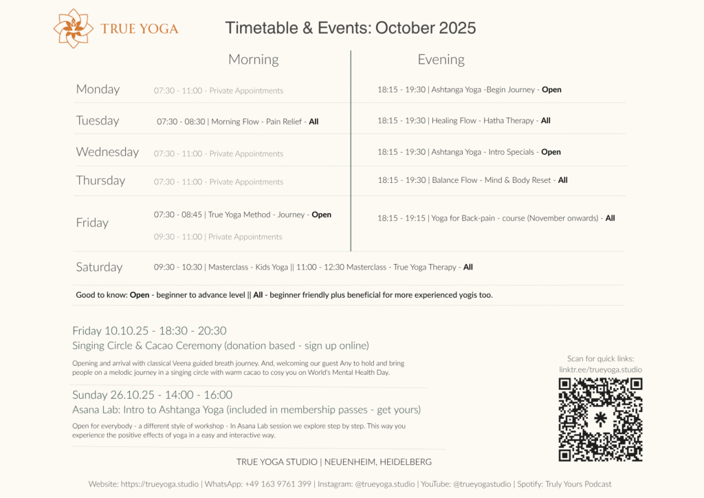 Yoga Classes - True Yoga Studio Heidelberg